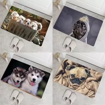 Коврик для гостиной, коридора, домашний кухонный коврик, коврик для изголовья, забавный узор щенка, кухонный противоскользящий коврик для двери спальни 40x60cm