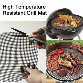Коврик для гриля для барбекю предотвращает падение еды, равномерно приготовленный на гриле, антипригарный, устойчив к высоким температурам, легко чистится, коврик для гриля 40cm чёрный