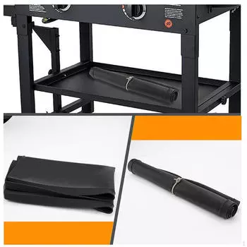 Коврик для гриля для барбекю, прочный защитный чехол для гриля, прочный, силиконовый защитный чехол для гриля 28inch Black