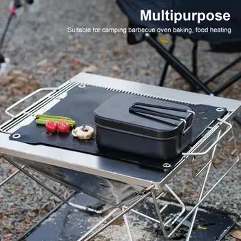 Коврик для гриля на открытом воздухе с термостойким антипригарным покрытием, водонепроницаемый, маслостойкий, многофункциональный, портативный