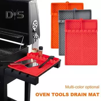 Коврик для гриля Силиконовый коврик для лопатки, подложка для стекания капель для боковой полки Blackstone, противоскользящий коврик для гриля, кухонная столешница для барбекю серый