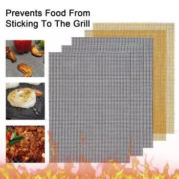 Коврик для гриля Yousheng для барбекю предотвращает падение еды, равномерно приготовленный на гриле, антипригарный, устойчив к высоким температурам, легко чистится, коврик для гриля L чёрный