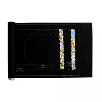 Коврик для хранения пазлов, свернутый фетр для дорожной сумки для хранения пазлов, аксессуары Style 1 чёрный