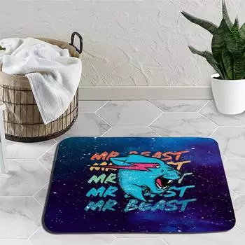 Коврик для игровой двери Mr Beast Lightning Cat, нескользящий коврик для входа, моющийся, для кухни, гостиной, коридора, ванной комнаты 1