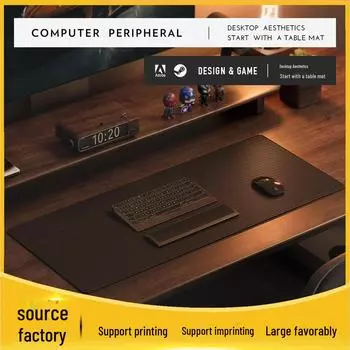 Коврик для игровой мыши из углеродного волокна и кожи - большой коврик для киберспортивного стола 26x21cm, no sewing, no logo