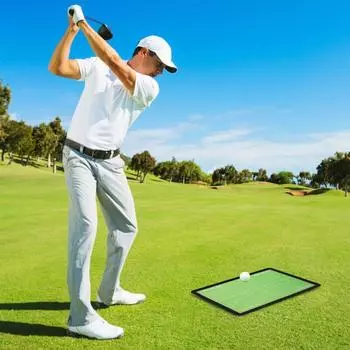 Коврик для игры в гольф, тренировочное оборудование, нескользящее резиновое дно, износостойкий, многоразовый, для использования в помещении, на открытом воздухе, дополнительный сменный коврик для занятий гольфом зелёный
