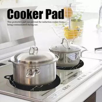 Коврик для индукционной плиты, кухонная индукционная плита, защита для посуды, силиконовый коврик, многоразовый теплоизолированный круглый/прямоугольный коврик, кухонные принадлежности L