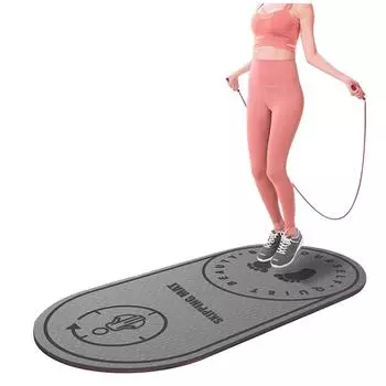 Коврик для йоги 8 мм, коврик для прыжков со скакалкой, бесшумный пол, тпе, скакалка, оборудование для тренировок на полу розовый