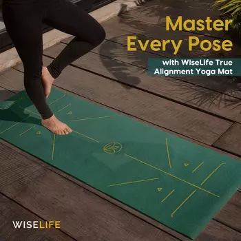 Коврик для йоги + элегантный ремень для йоги для мужчин и женщин, коврик для упражнений Pro Balance TPE для дома, пилатеса, спортзала и фитнеса (6мм, зеленый) 188cm x 68.6cm x 0.5cm зелёный