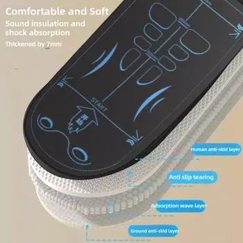 Коврик для йоги для брюшного пресса, колесо, домашний противоскользящий, амортизирующий, утолщенный, напольный, для коленопреклонения, беззвучный коврик Ma K1G0 Black-One size