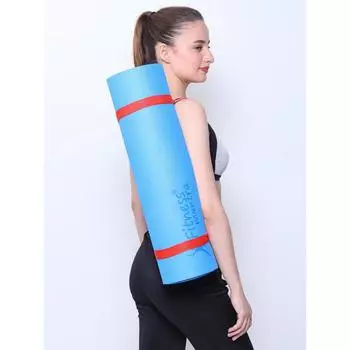 Коврик для йоги EVA толщиной 6 мм с ремнем для переноски для тренировок в спортзале и занятий йогой с толщиной, нескользящий коврик для йоги для мужчин и женщин (синий) 183L x 61W x 0.6Th CM