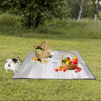 Коврик для кемпинга, алюминиевая фольга, спальный матрас, одеяло, водонепроницаемая складная термоизоляционная палатка 150cmx200cmx3.5cm