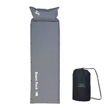 Коврик для кемпинга Bears Rock толщиной 3 см Fit Keeper x Heather самонадувающийся (Черный Серый) МТ-103Ф