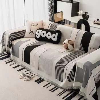 Коврик для кемпинга и пикника, пледы для гостиной, дивана, положения пары, современное роскошное одеяло с цветными блоками, мягкий чехол 180x130