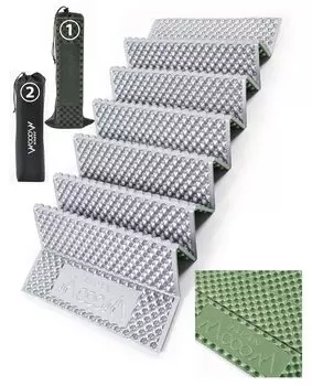 Коврик для кемпинга Maugham Japan, коврик для отдыха на открытом воздухе, очень толстый 20 мм, коврик для отдыха, коврик для спального мешка, серебристый коврик [в комплекте 2 вида сумок для хранения]