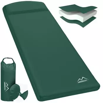 Коврик для кемпинга, надувной коврик, толстый, 8 см, вставная подушка, широкая, R Value, надувной коврик, коврик для сна в машине, компактный, автоматический, надувной, походное снаряжение, постельное белье, надувная кровать зелёный