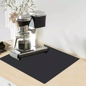 Коврик для кофе Leeseph, 19,6 x23,6 , силиконовые противоскользящие коврики для кофемашины эспрессо, кофеварки, кофейника чёрный