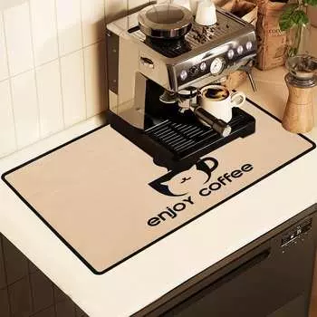 Коврик для кофе Leeseph, водонепроницаемый силиконовый коврик для сушки посуды, быстросохнущий коврик для кофе, аксессуары для кофейника, помещаются под кофейник