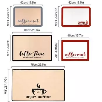 Коврик для кофе Leeseph, водонепроницаемый силиконовый коврик для сушки посуды, быстросохнущий коврик для кофе, аксессуары для кофейника, помещаются под кофейник