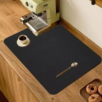 Коврик для кофейной биты для кухонной стойки под раковиной, впитывающий воду, герметичный, быстросохнущий, для кофемашины, коврик для столешницы, герметичное резиновое дно 80 cm чёрный
