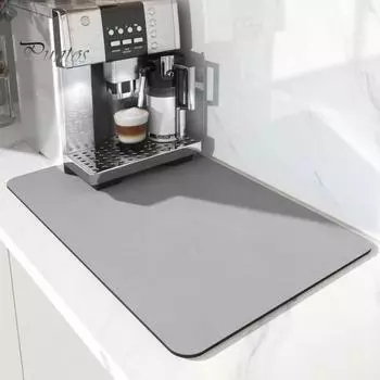 Коврик для кофейной биты для кухонной стойки под раковиной, впитывающий воду, герметичный, быстросохнущий, для кофемашины, коврик для столешницы, герметичный, резиновый, нижний, с подогревом 80 cm чёрный