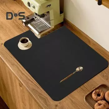 Коврик для кофейной биты для кухонной стойки под раковиной, впитывающий воду, герметичный, быстросохнущий, для кофемашины, коврик для столешницы, герметичный, резиновый, нижний, с подогревом 80 cm чёрный