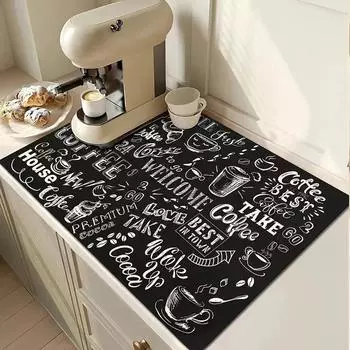 Коврик для кофеварки, впитывающий коврик для сушки посуды, долговечный многоцелевой нескользящий настольный коврик для домашней кухонной стойки 40*50cm