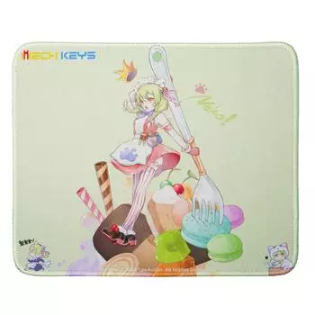 Коврик для компьютерной мыши MechKeys Neko Gaming Mouse с устойчивой резиновой основой и водонепроницаемым декоративным ковриком для настольных принадлежностей, поверхность, (Неко)