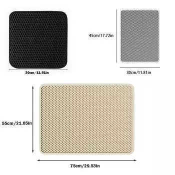 Коврик для кошачьего туалета, двухслойный, водонепроницаемый, устойчивый к мочеиспусканию, коврик-ловушка для кошачьих когтей, большой коврик для ног, легко моющийся, нескользящий коврик для унитаза 30cmX30cm светло-желтого