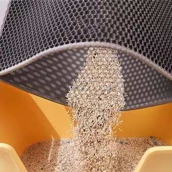 Коврик для кошачьего туалета, двухслойный водонепроницаемый коврик для сбора мочи, легко чистится, нескользящий коврик для унитаза, кошачья царапина, большая ножка 30cmX45cm синий