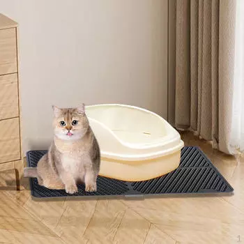 Коврик для кошачьего туалета, моющийся, для кошек в гостиной и дома M чёрный