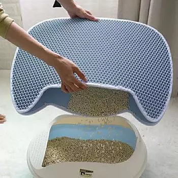 Коврик для кошачьего туалета Моющийся коврик для туалета Съемный инструмент для кошек Средства для чистки домашних животных C розовый