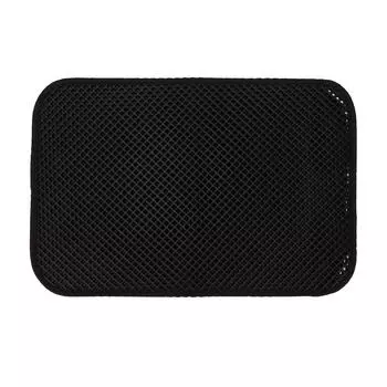 Коврик для кошачьего туалета предотвращает скольжение, водонепроницаемый нижний двухслойный коврик для ловли наполнителя из ЭВА для котенка XS чёрный