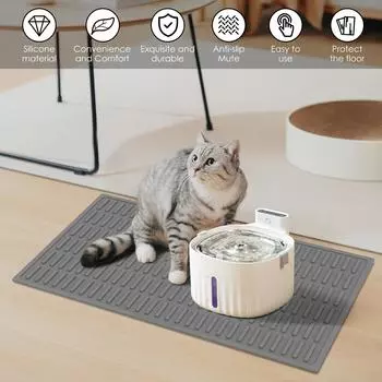 Коврик для кошачьего туалета Водонепроницаемый силиконовый нескользящий туалетный наполнитель для домашних животных Моющийся износостойкий коврик для кошачьего туалета