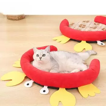 Коврик для кошачьей будки в стиле краба, летний, подходит для использования в любое время года, будка для маленьких собак, прочная и простая в уходе, будка для кошек и принадлежности для кошек M