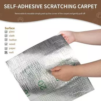 Коврик для кошачьих царапин, самоклеящийся коврик для защиты от ползания, защитный коврик для дивана, ковер, доска для кошачьих царапин, аксессуары для домашних животных S 30cmx30cm темно серый