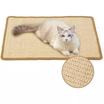 Коврик для кошек, 23,6 X 15,7 дюйма, натуральный сизаль, коврик для кошек, горизонтальный, износостойкий, защищает диван и ковер