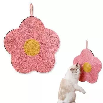 Коврик для кошек, настенный, натуральный, сизаль, коврик для кошек, когтеточка в форме цветка, апельсина, точилка для когтей A