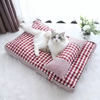 Коврик для кошки Зимние теплые лежанки Подушки для кошек Лежак для котят Домики и места обитания Корзина Вещи для дома Аксессуары для щенков Все товары для животных S хаки
