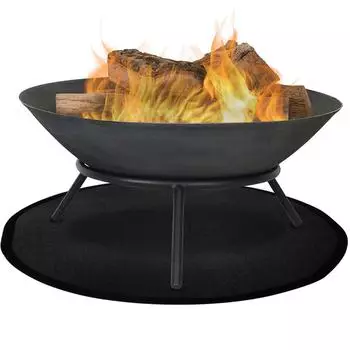 Коврик для костра Blcak, круглый коврик для костра, огнестойкий, 3-слойный, утолщенный коврик для углей, многоразовый, водонепроницаемый, для защиты гриля