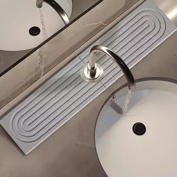 Коврик для крана для кухонной раковины, суперабсорбирующий диатомит, быстросохнущий, для столешницы, капли воды темно-серого