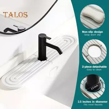 Коврик для крана, защита от брызг, быстросохнущий коврик для кухонного крана, дренажный коврик, впитывающий воду каменный поддон для столешницы в ванной M белый