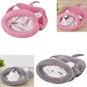 Коврик для кровати для собак и кошек, зимний спальный мешок, плюшевый, двухслойный M