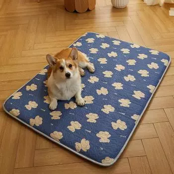 Коврик для кровати для собаки, мягкий коврик для клетки с противоскользящим дном, можно стирать в машине, матрас для домашних животных, спящая собака, большая собака, кошка M 70X55CM