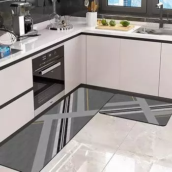 Коврик для кухни Абсорбирующий длинный ковер Быстросохнущий диатомовый ил Маслопоглощающий нескользящий коврик для ног Серый ковер Коврики для украшения дома 50x80cm