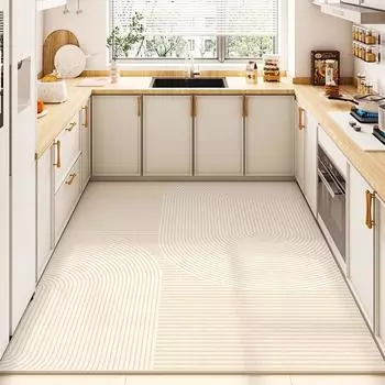 Коврик для кухни, большой водонепроницаемый напольный коврик из ПВХ-кожи, маслостойкий, нескользящий, коврик для ног, минималистский стиль, домашний декор, ковер 50x80cm