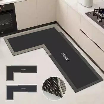 Коврик для кухни Crystal Velvet, длинная полоса, Г-образный кухонный коврик, нескользящий, домашний кухонный ковер, домашний декор, подставка для ног