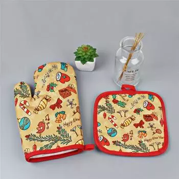 Коврик для кухни, духовка, специальная рождественская выпечка, 2 шт./комплект, перчатки для выпечки, коврик для духовки 26*16cm