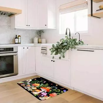 Коврик для кухни и дома в стиле бохо против усталости: Нескользящая, устойчивая к пятнам, прочная и мягкая подушка — идеально подходит для кухни, прачечной и ванной комнаты. _15.7*23.6inch