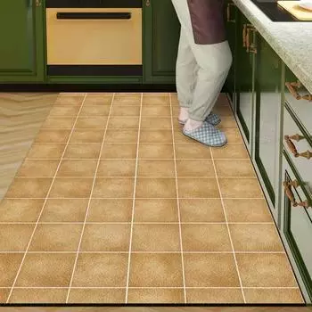 Коврик для кухни из искусственной кожи для пола, впитывающий, водонепроницаемый, для коридора, балкона, длинный коврик для входной двери, моющийся 45CMx75CM